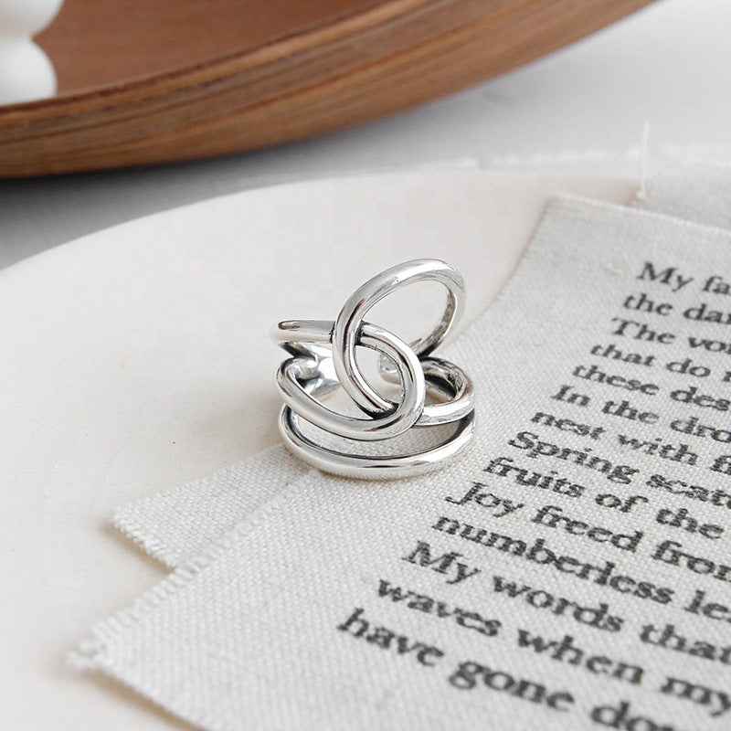 Anillo Pulgar Nudo Plata Grande
