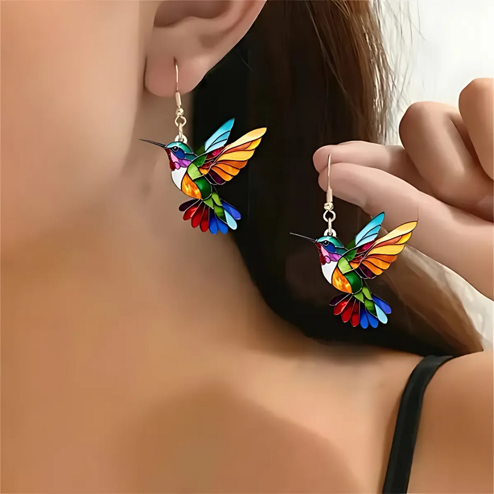 Precioso collar con diseño de colibrí