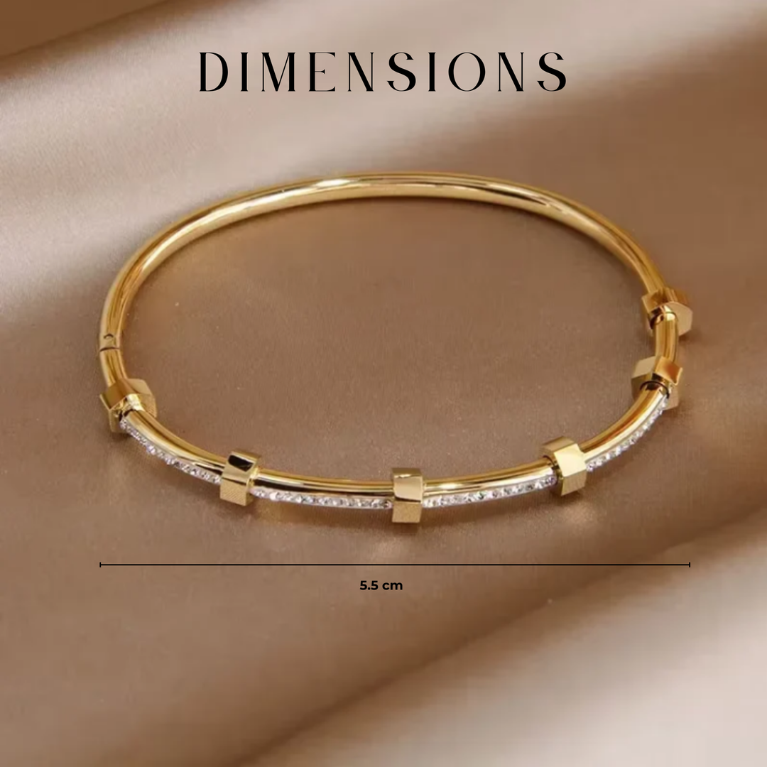 Pulsera chapada en oro brillante con cubierta Moissaniet