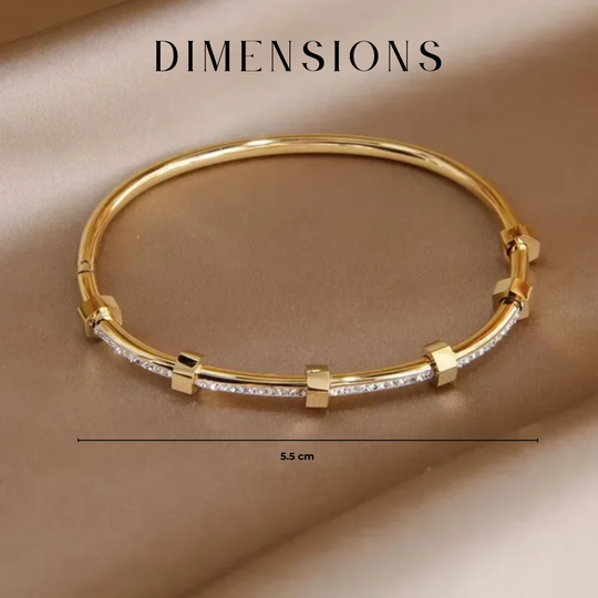 Pulsera chapada en oro brillante con cubierta Moissaniet